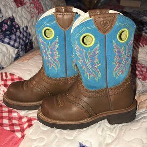 Turquoise Ariat fatbaby boots like new